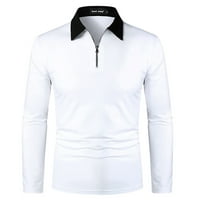 Pseurrlt ljetne muške majice rever s dugim rukavima patentni zatvarač MENTOP COLL COLOR casual bluza M-3XL