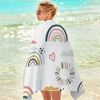 Sdjma Cartoon Rainbow Sun Ispiši ručnik za plažu od mikrovlakana za plažu, preveliko 30 60 Beach Beach pokrivač super lagani ručnici za bazen, kampiranje, piknik, joga teretane