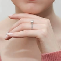 Sterling Srebrni pasijan za vjenčani prstenovi za venčanje 1. CARAT CUSHINS CUT CUBIC ZIRCONIJA CZ Promice Prsten za žene, rodijumske veličine 8