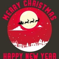 Sretan Božić - sretan novogodišnji juniors ugljena siva grafički tee - Dizajn od strane ljudi 2xl