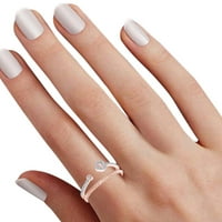Carat okrugli rezan bijeli prirodni dijamantski koktel prsten u 10K čvrstih ruža zlatna prstena veličine 7