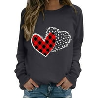 Žene Slatka grafička dukserija za Valentinovo Ležerne prilike pulover sa okruglim vratom Lagane majice Lagane vrhove