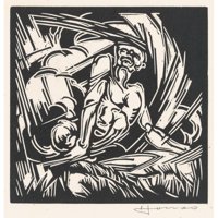 Henri Jonas Black Moderna uokvirena muzejska umjetnička ispisa pod nazivom - personifikacija vjetra