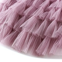 Rewentinki ženske čvrste boje ruffled mrežasta suknja visoka struka maturalna suknja Polu-suknja ljubičasta 8