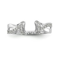 Čvrsti 14K bijeli zlatni angažman Dijamantni omotač vjenčani prsten za zaštitu Enhancer Veličina 5