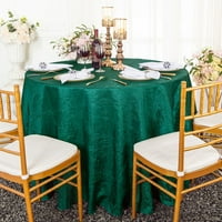 Vjenčanje posteljina Inc. 90 Bespremljena okrugla zdrobljena crinkle taffeta stolnjak - Hunter Green Holly Green