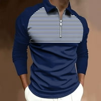 FVWitlyh Crne košulje za muškarce Muške polo majice Vintage Striped Lagane pletenje golf majice