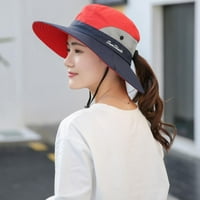 Ženska UV zaštita Široka BRIM Sunčani šeširi - hlađenje mrežice Ponytail Hole Hole Sklopivi putovanja vanjski ribolovni šešir