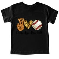 ROVGA Ljetni dječaci Djevojke Toddler Majice Mir Love Baseball majica majica s kratkim rukavima na kratku majicu s kratkim rukavima na godinama djeca