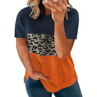 Ljetni vrhovi za žene - plus veličine vrhova kratkih rukava seksi V izrez Leopard majice Tunika Ležerne prilike Lffse Tee
