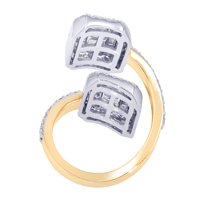 Halo baguette Diamond 1. CT prsten 10k zlato-žuto-zlato