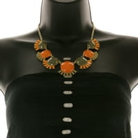 Mi Amore ogrlica-naušnica-set narandžasto zeleno