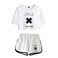 Sam Cosplay Crop Top i Colby Horts Rukave sportske odjeće za žene djevojke