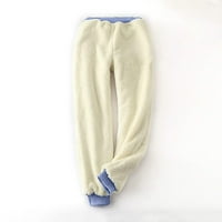 Hlače za žene pantalone hlače Lounge hlače Ispisuje gamaše elastični džepovi za crtanje debele hlače plavi xxxl