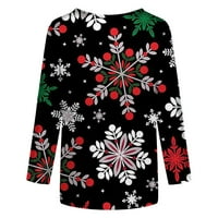 Žene casual boho vrhovi boemski košulje Dressy labav tunik bluza opružnica Božić s rukavima na srednjem duljinu na vrhu crne l