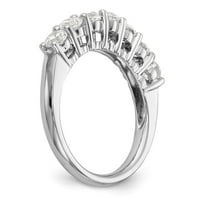 Čvrsta 14k bijelo zlato sedam kamenih dijamantskih vjenčanih prstena