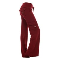 Honeeladyy ponude Jesen Nove modne žene vježbanje gamaše Stretch tipke za struk Pocket Yoga teretane Loose hlače