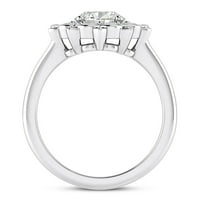 2.15CTW Prirodni dijamant i moissanite cvjetni halo 18k bijeli zlatni prsten za angažovanje