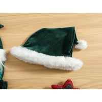Dječji djevojke Božićne ručne haljine Sequins Plish Trim Patchwork Halterneck bez rukava Tutu Tumpus sa hat stranskom haljinom