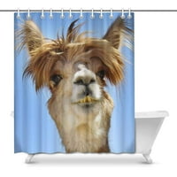 Smiješna alpaca Llama s divljim neurednim kose Kuća za kosu za tuš za tuširanje za kupatilo Dekorativno kupatilo Set za zavjese