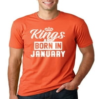 Kraljevi su rođeni u januarskoj grafičkoj majici Humor Muška, narandžasta, 3xL