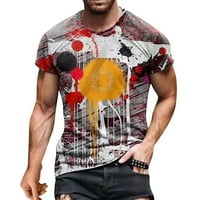 Yubnlvae T majice za muškarce majica 3D okrugli najslavniji ležerni izrečeni izrez ljetna bluza kratki muški rukav muška bluza ljubičasta