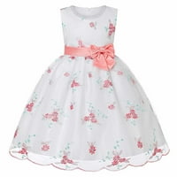 B91XZ Girls 'haljine vezene rubknot haljina mreža princeze Tutu djevojke odijevaju djevojčice Ljetne ljetne haljine, veličina 2- godine