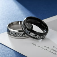 Štetno muškarci Ring Glossy Jednostavan nakit Pribor Zmaj Uzorak užareni prsten za izlasci, crno-crveno
