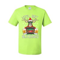 Puštamo da se blista jelena sa pivskim božićnim muškim grafičkom majicom, sigurnosnim zelenim, 2xl