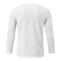 Leey-World Muns majica muško jesen i zimsko modno pismo okruglog vrata dugih rukava majica Retro vrhovi velike i visoke muške majice