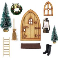 Gnome dodaci na vratima Božićna vrata-gnome vrata Božić, božićna gnoma vrata s dodacima za čizmama, božićna dekoracija drvca Gnome metla