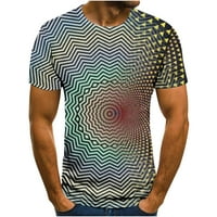Majica Caveitl Mens, muška majica 3D unseced apstraktni ispis kratkih rukava okrugli vrat modni casual svakodnevno za odmor majica Top bluzes multicolor