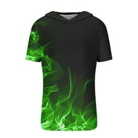 Symoidne muške majice Grafičke majice - velika i visoka Ljetna vrijednost s kapuljačom Ležerne prilike za majice zelene muške majice XL