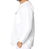 Qilakog muške vukopke za majice pamučne pamučne majice majice Ležerne prilike pune boje majice s dugim rukavima plus veličina M-3XL Golf Active pulover OfficeAge Beachwear Trow košulja Bluza