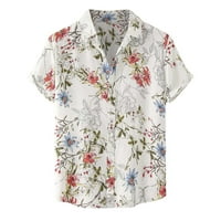 CLlios Havajska majica za muškarce Ljetna tropska košulja za tiskane majice casual majice kratkih rukava niz košulju za kuglanje TOP za plažu