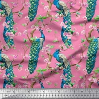 Soimoi Rayon tkanina ružičasta cvijeta, grana i paunska ploča za plovidbena tkanina od dvorišta široka