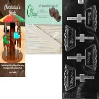 Cybrtrayd 'Pomfrit Lolly' Kids Chocolate Candy kalup sa lizačkim palicama i vodič čokolade