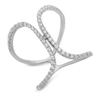0. CT sjajan okrugli rezan originalni kultivirani dijamant VS1-VS I-J 18K Bijela zlatna izjava obećava Izjava o vjenčanju Ažuriranje dizajnera Veličina prstena 7,5