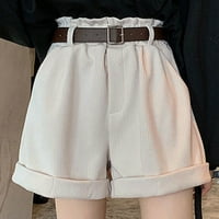 LISINTTOOL kratke hlače za žene Mekani naborani super džep casual kratke hlače velike ljeto široke labave struke ženske žučne hlače u plitanju kratke hlače