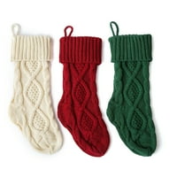 18.11 '' Božićne čarape, personalizirani ugodan kabl pleteni viseći čarapa božićna poklon torba za zatvoreni božićni dekor, dostupan u bojama