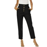 Lilgiuy Fashion Women plus veličine Casual Solid Elastic struk džep labave hlače Baggy Hippie Pilates Hlače
