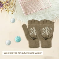Par jesenske zimske vunene rukavice Flip dvostruke upotrebe toplim polu-prsnim pletenim podijeljenim rukavima