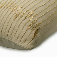 Navlake za jastuke za kauč, dekorativni bež i zlato 18 X18 bacač za bacanje za kauč, posteljina zardozi jastučnica sa patentnim zatvaračem, apstraktni uzorak - zlato treptanje