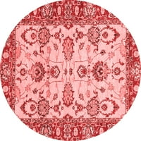 Ahgly Company Machine Persible Okrugli okrugli orijentalni crveni modernim prostirkama, 8 'runda