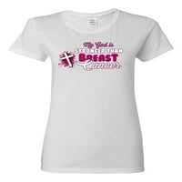 Divlji Bobby moj Bog je jači od boju karcinoma dojke Cross Cross Crors Svijetne svijesti Žene Grafički tee, bijeli, mali