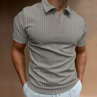 Muške majice muscle v izrez Slim Fit s kratkim rukavima pamučni golf t majice rebrasti pletene meke teže