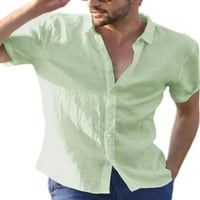 Glonme muški kratki rukav, casual bluza obični odmor Tee rever vrat, ljetne majice