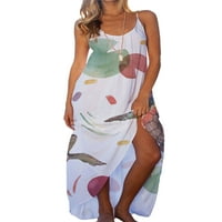 Ženska kornjača Print Long Maxi haljina Seksi Dnevna hawar Summer Beach Sundress bez rukava havajska haljina