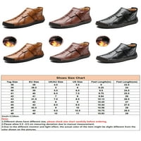 Daeful Muške casual cipele Poslovni čizme Kožne čizme za gležnjeve Neklizajuće stambene cipele cipele muške vintage natike Brown s plišanim postrojenim 10