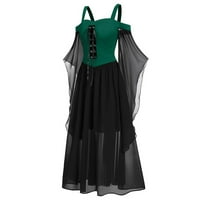 Gotičke haljine žene Halloween Renaissance Retro Plus size s ramena Maxi haljina plamena rukava srednjovjekovna haljina